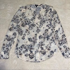 Express Women’s Patterned Embroidered Blouse Size S